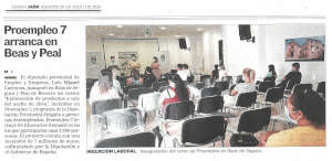 Recorte de prensa de Apertura del curso Elaboración de productos a raíz del Aceite de Oliva en Beas de Segura y Peal de Becerro